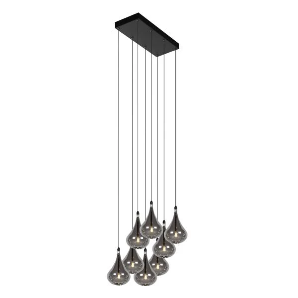 Lucide TEARS - Hanglamp - LED Dimb. - G4 - 8x1,5W 3000K - Zwart - detail 3